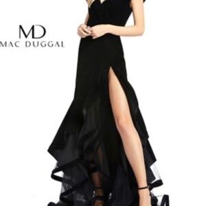 Mac Duggal Black Velvet Gown size 12